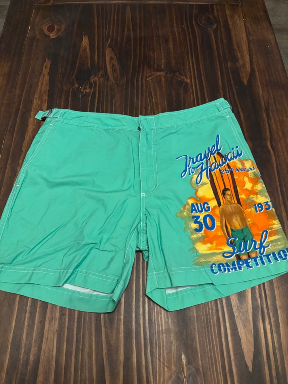 Polo Ralph Lauren travel to Hawaii green board shorts 32